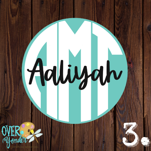 Monogram with Name 18" Round